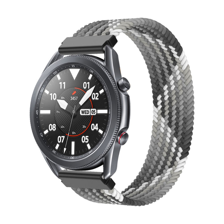 Vildt fint Samsung Galaxy Watch 3 (45mm) Nylon Rem - Størrelse: M - Sølv#serie_5