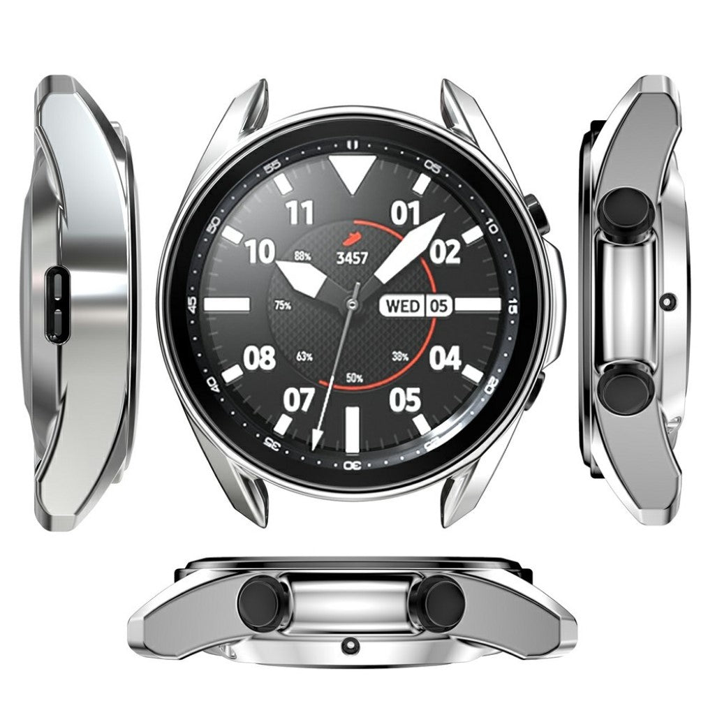 Samsung Galaxy Watch 3 (41mm) Holdbar Silikone Bumper  - Sølv#serie_10