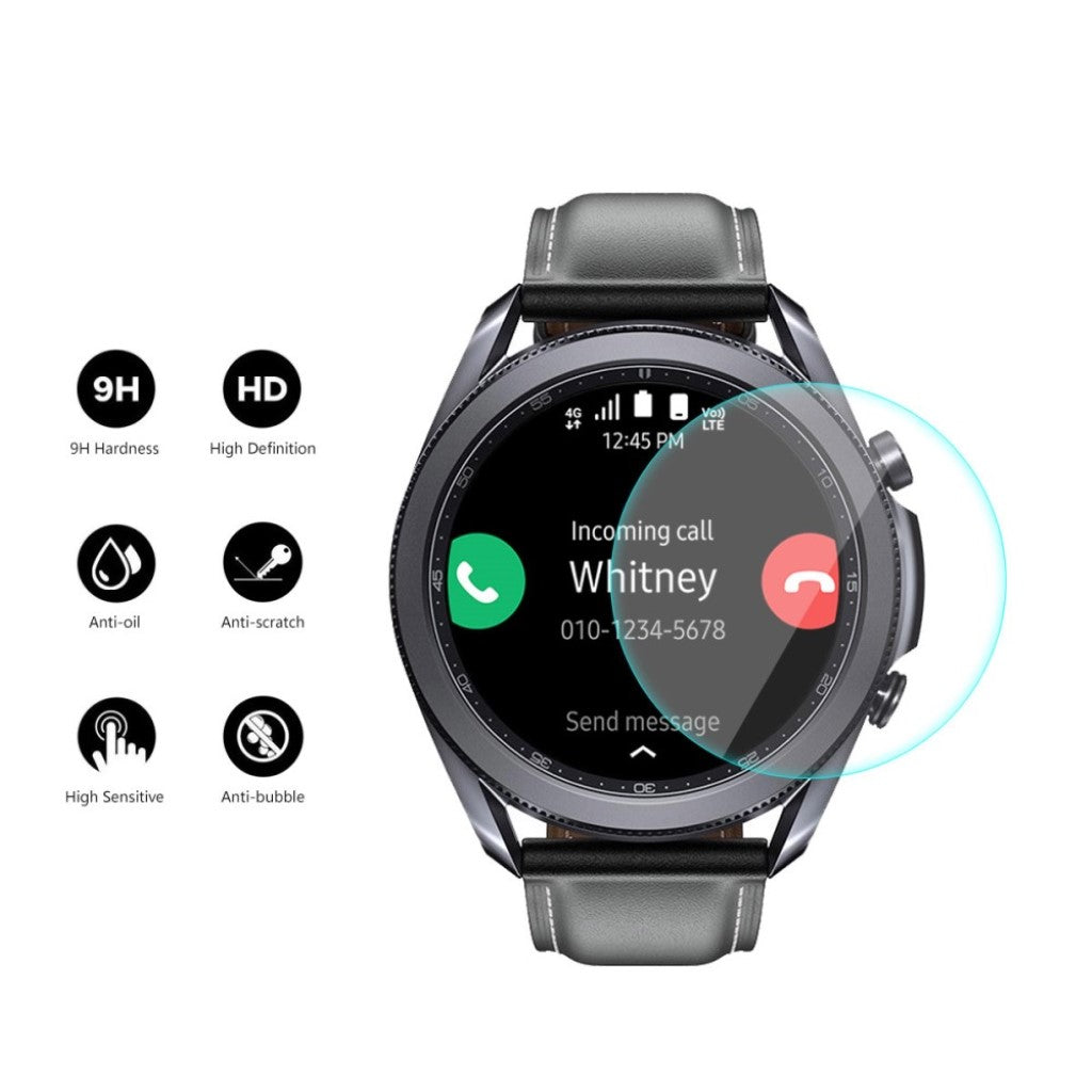 Rigtigt Fint Samsung Galaxy Watch 3 (41mm) Cover med Skærmbeskytter i Plastik og Hærdet Glas - Gennemsigtig#serie_028