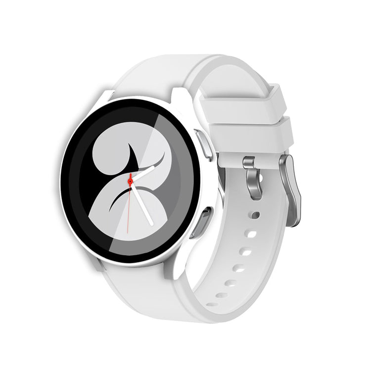 Meget Fed Samsung Galaxy Watch 4 (44mm) Cover med Skærmbeskytter i Plastik og Hærdet Glas - Hvid#serie_2