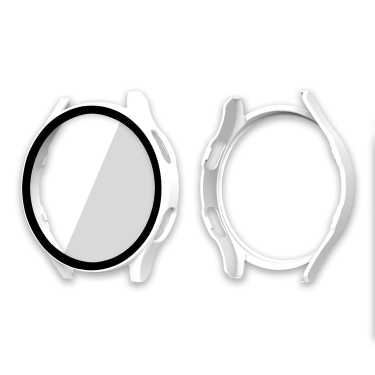 Meget Fed Samsung Galaxy Watch 4 (44mm) Cover med Skærmbeskytter i Plastik og Hærdet Glas - Hvid#serie_2