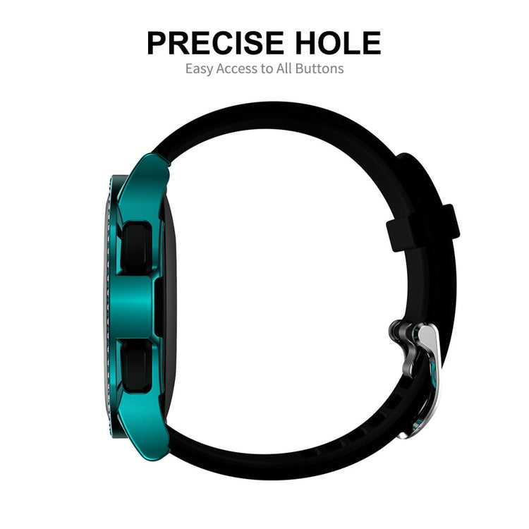 Rigtigt Fint Samsung Galaxy Watch 4 Classic (42mm) Cover med Skærmbeskytter i Rhinsten og Hærdet Glas - Gennemsigtig#serie_2