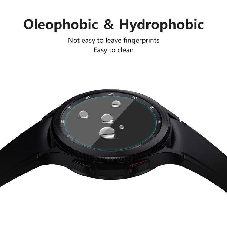 Rigtigt Fint Samsung Galaxy Watch 4 Classic (42mm) Cover med Skærmbeskytter i Rhinsten og Hærdet Glas - Gennemsigtig#serie_4