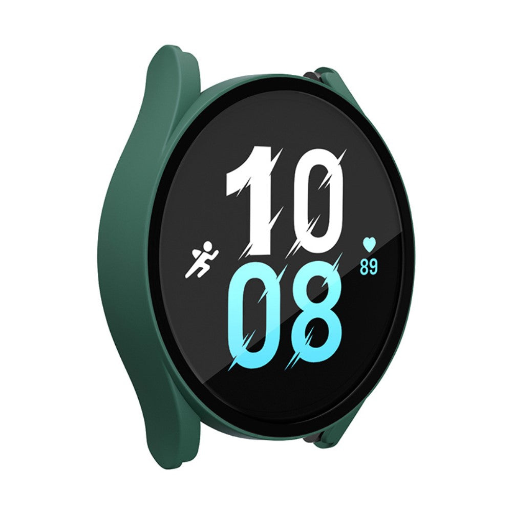 Beskyttende Samsung Galaxy Watch 5 (40mm) / Samsung Galaxy Watch 4 (40mm) Cover med Skærmbeskytter i Plastik og Hærdet Glas - Grøn#serie_2