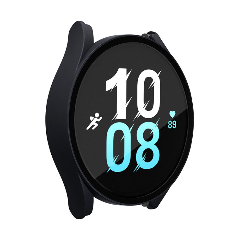 Beskyttende Samsung Galaxy Watch 5 (40mm) / Samsung Galaxy Watch 4 (40mm) Cover med Skærmbeskytter i Plastik og Hærdet Glas - Sort#serie_3