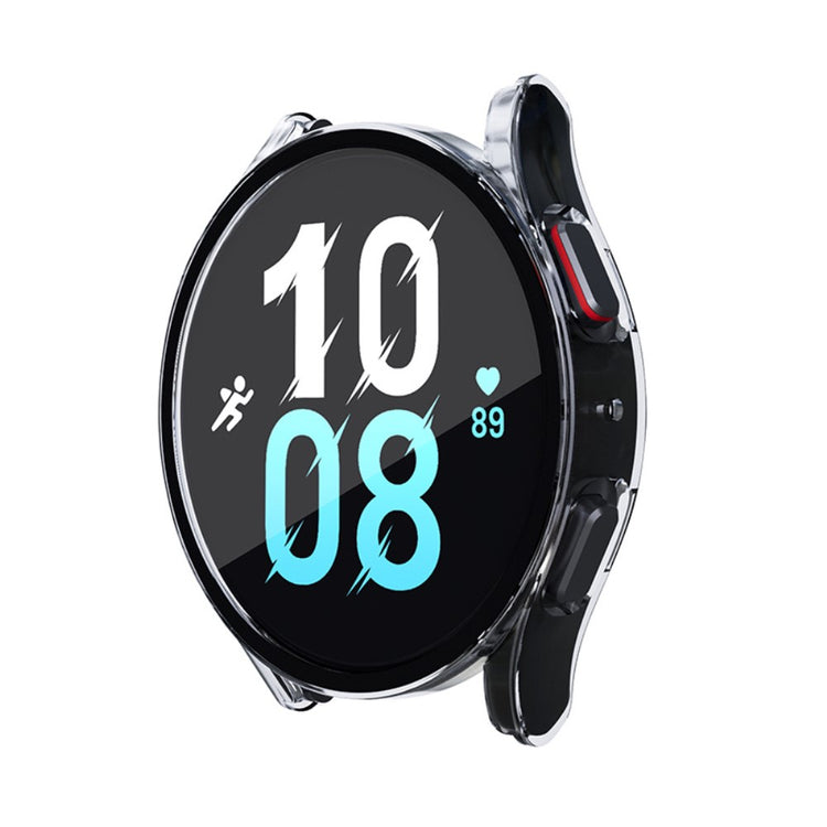 Beskyttende Samsung Galaxy Watch 5 (40mm) / Samsung Galaxy Watch 4 (40mm) Cover med Skærmbeskytter i Plastik og Hærdet Glas - Gennemsigtig#serie_5