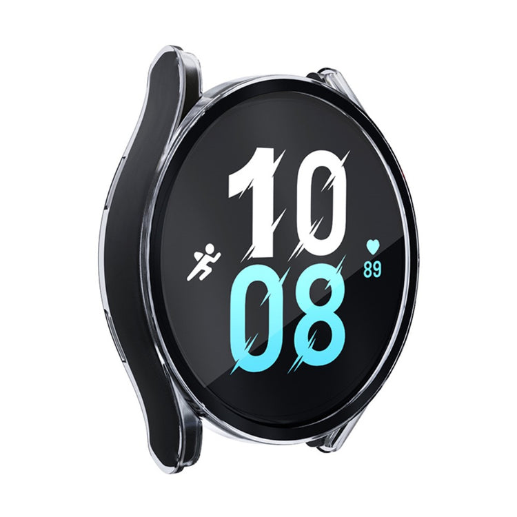 Beskyttende Samsung Galaxy Watch 5 (40mm) / Samsung Galaxy Watch 4 (40mm) Cover med Skærmbeskytter i Plastik og Hærdet Glas - Gennemsigtig#serie_5