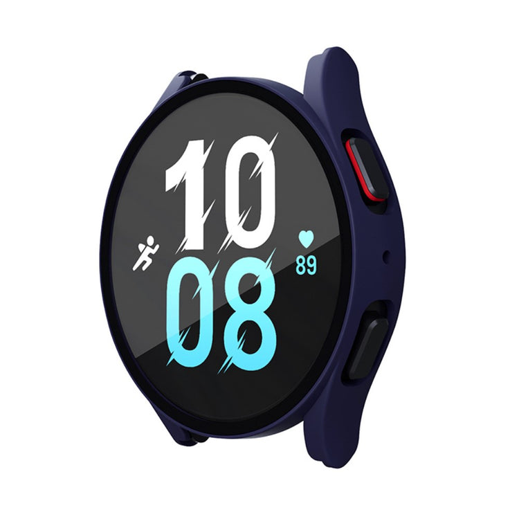 Beskyttende Samsung Galaxy Watch 5 (40mm) / Samsung Galaxy Watch 4 (40mm) Cover med Skærmbeskytter i Plastik og Hærdet Glas - Blå#serie_6