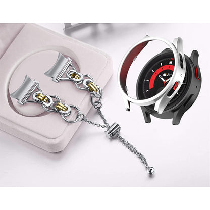 Nydelig Samsung Galaxy Watch 5 (40mm) Metal og Plastik Rem - Sølv#serie_3