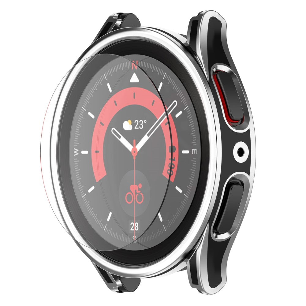 Samsung Galaxy Watch 5 (40mm) Plastik Cover med Hærdet Glas - Sort#serie_025