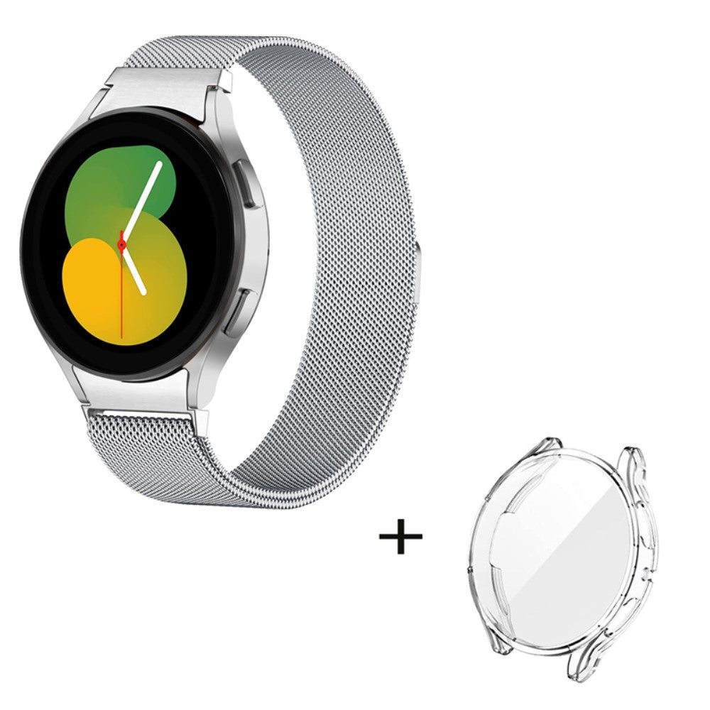 Samsung Galaxy Watch 5 (40mm) Metal Rem med Cover - Sølv#serie_026