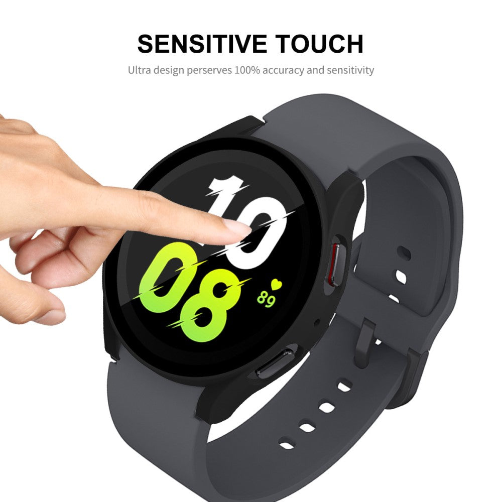 Flot Samsung Galaxy Watch 5 (44mm) Cover med Skærmbeskytter i Plastik og Hærdet Glas - Sort#serie_1