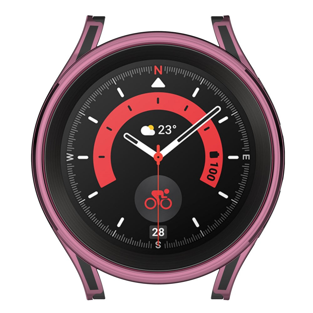 Samsung Galaxy Watch 5 (44mm) Plastik Cover med Hærdet Glas - Pink#serie_2