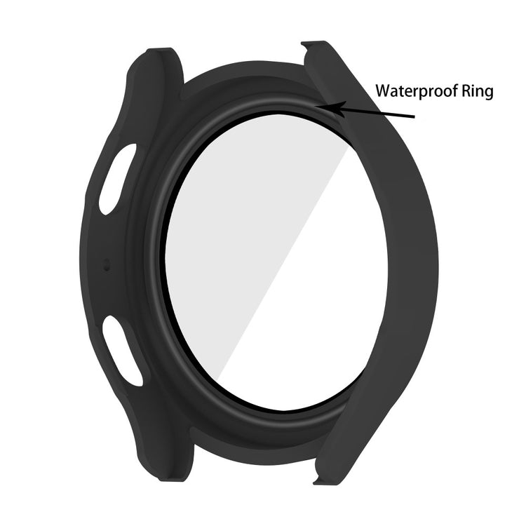 Mega Flot Samsung Galaxy Watch 5 (44mm) / Samsung Galaxy Watch 4 (44mm) Cover med Skærmbeskytter i Plastik og Hærdet Glas - Sort#serie_1
