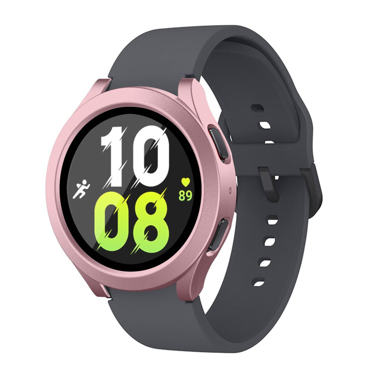 Mega Flot Samsung Galaxy Watch 5 (44mm) / Samsung Galaxy Watch 4 (44mm) Cover med Skærmbeskytter i Plastik og Hærdet Glas - Pink#serie_12