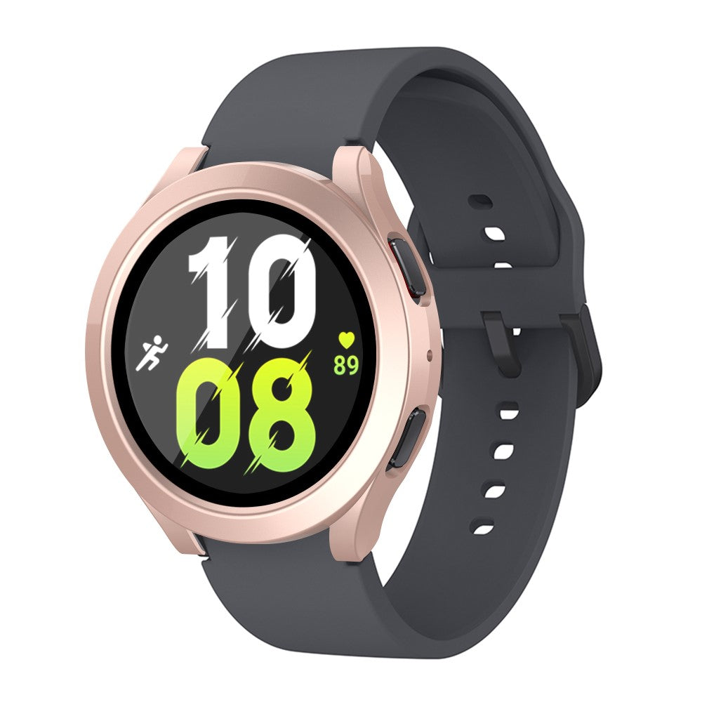 Mega Flot Samsung Galaxy Watch 5 (44mm) / Samsung Galaxy Watch 4 (44mm) Cover med Skærmbeskytter i Plastik og Hærdet Glas - Pink#serie_2