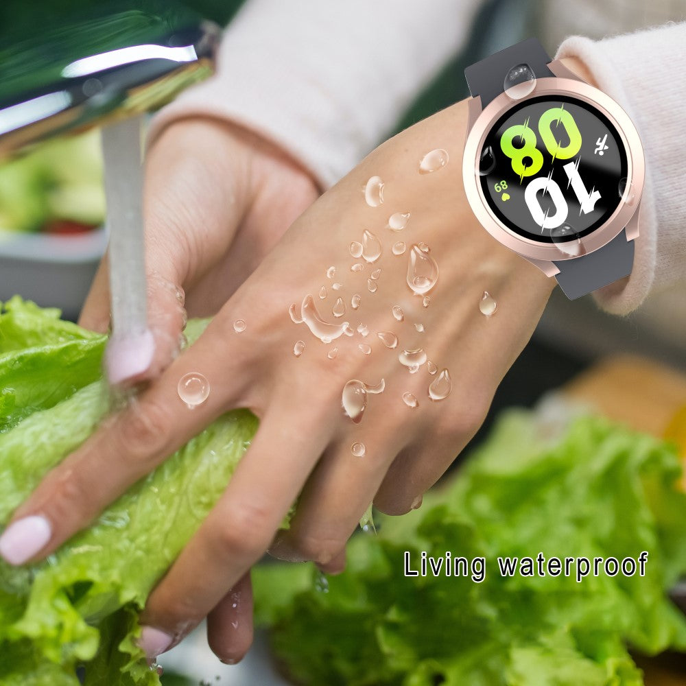Mega Flot Samsung Galaxy Watch 5 (44mm) / Samsung Galaxy Watch 4 (44mm) Cover med Skærmbeskytter i Plastik og Hærdet Glas - Pink#serie_2