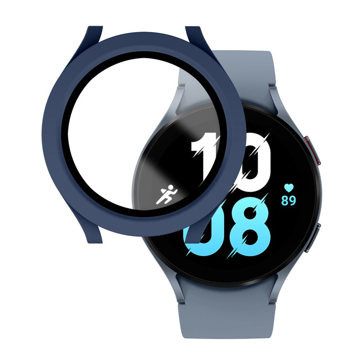 Mega Flot Samsung Galaxy Watch 5 (44mm) / Samsung Galaxy Watch 4 (44mm) Cover med Skærmbeskytter i Plastik og Hærdet Glas - Blå#serie_6