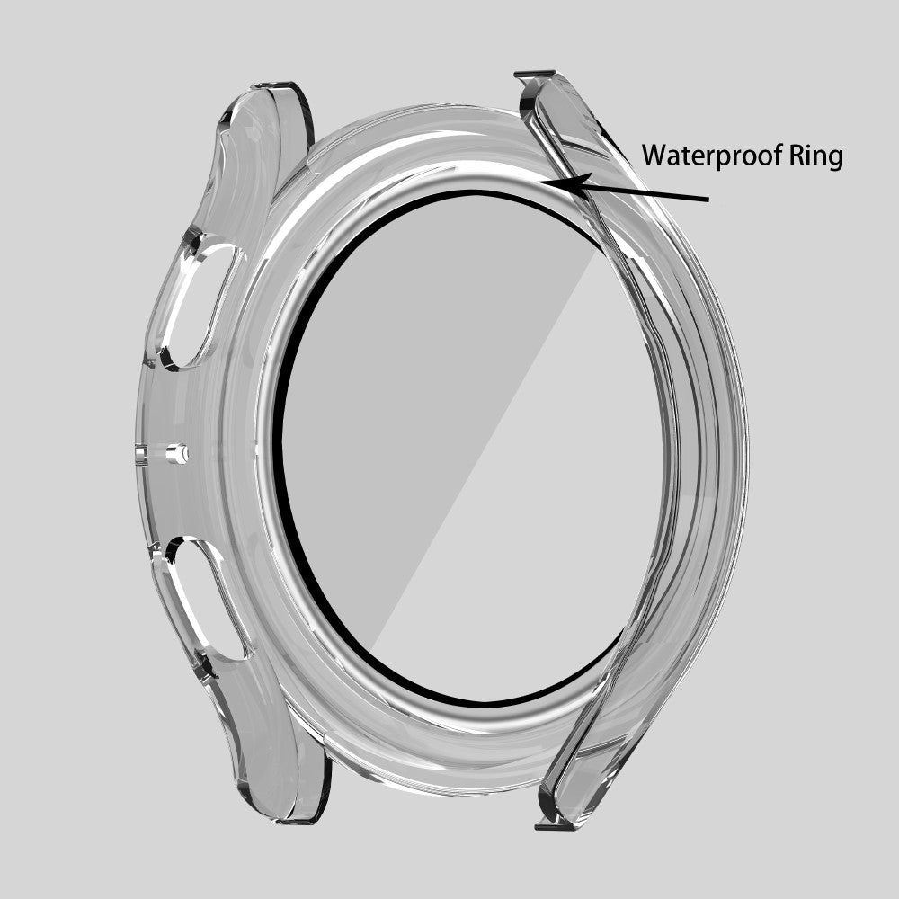 Mega Flot Samsung Galaxy Watch 5 (44mm) / Samsung Galaxy Watch 4 (44mm) Cover med Skærmbeskytter i Plastik og Hærdet Glas - Gennemsigtig#serie_8