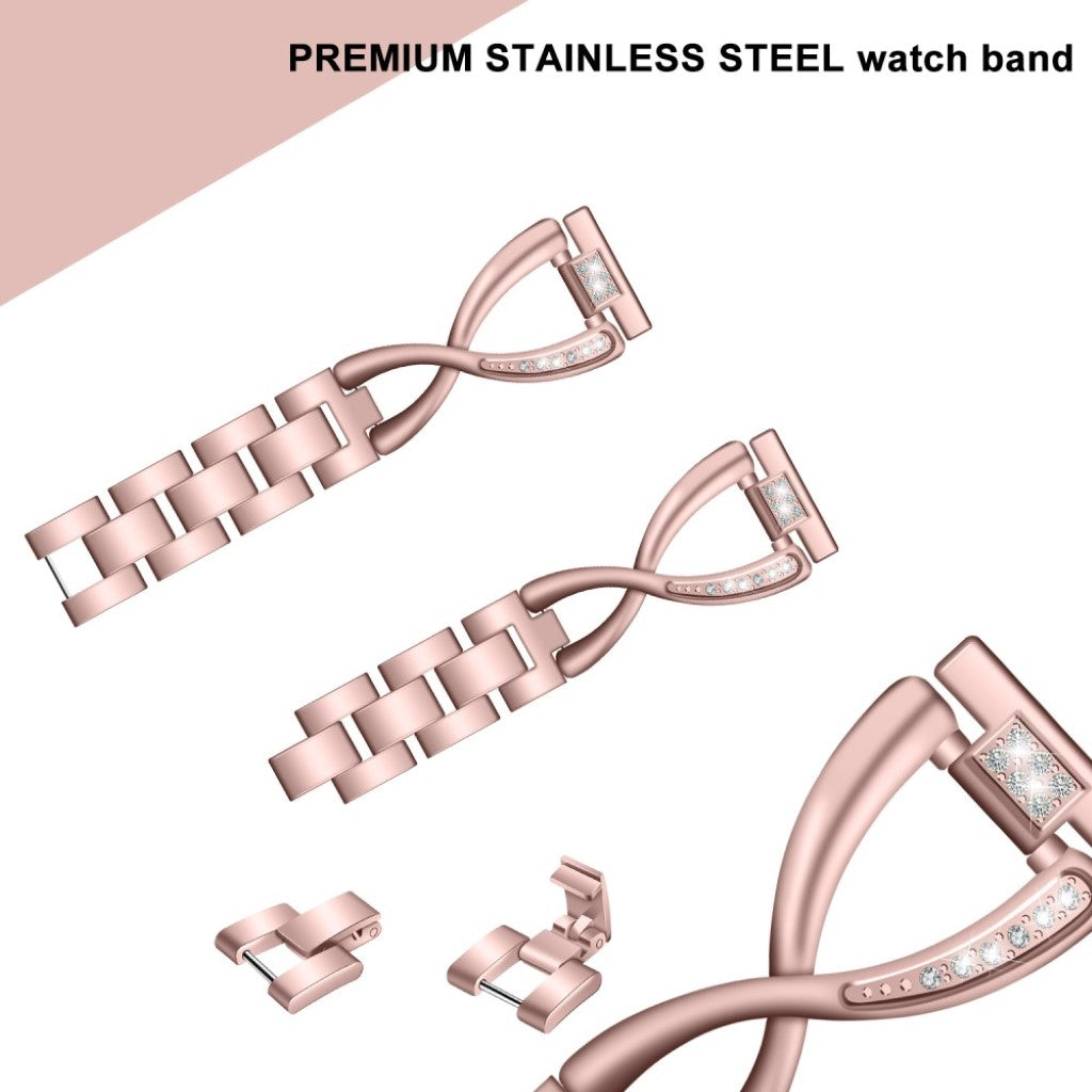 Mega komfortabel Huawei TalkBand B5 Metal og Rhinsten Rem - Pink#serie_3