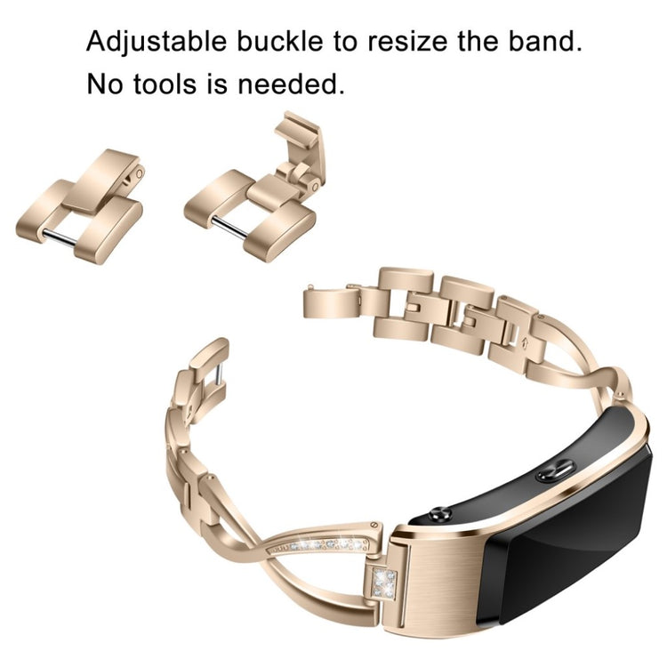 Mega komfortabel Huawei TalkBand B5 Metal og Rhinsten Rem - Guld#serie_5