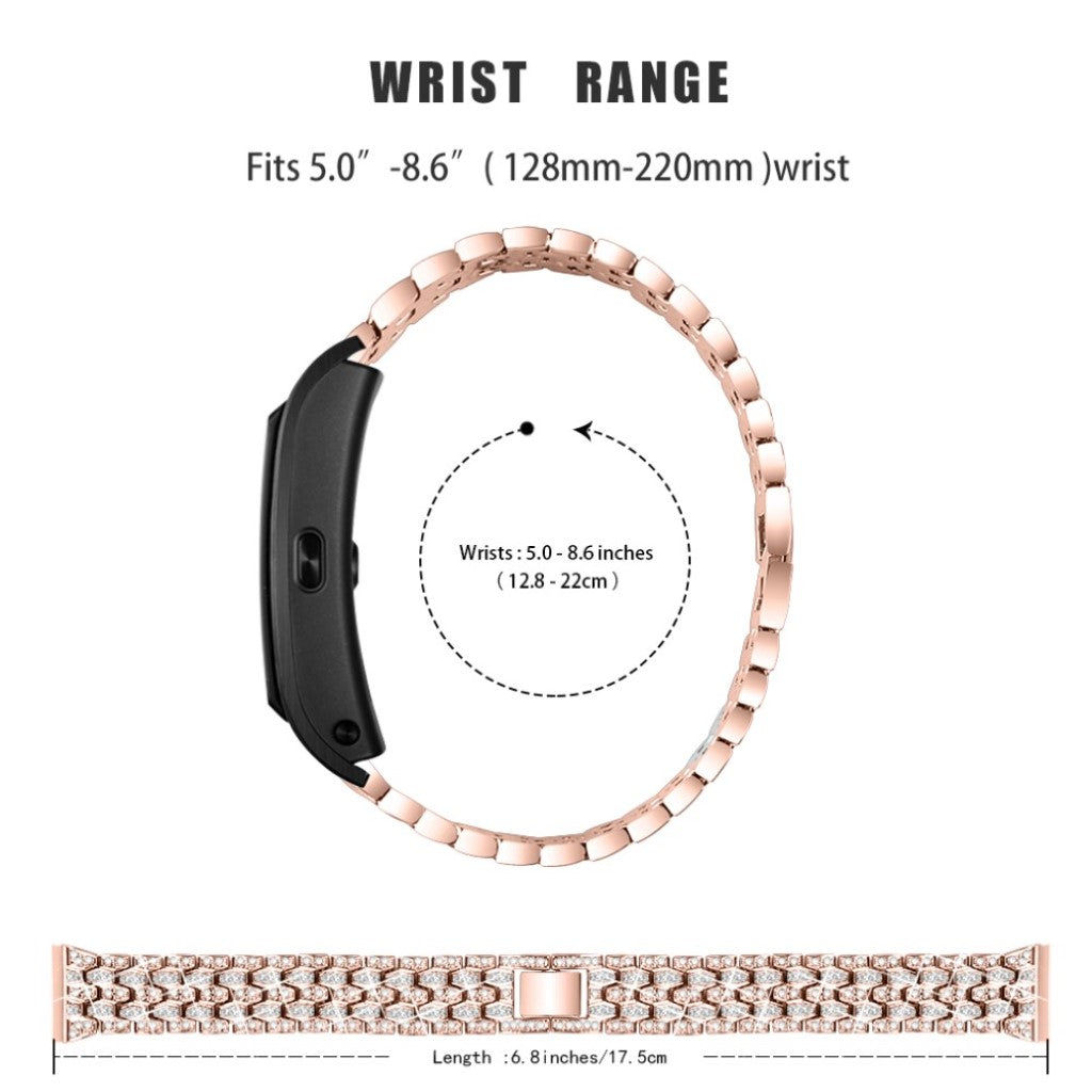 Rigtigt hårdfør Huawei TalkBand B5 Metal og Rhinsten Rem - Pink#serie_2