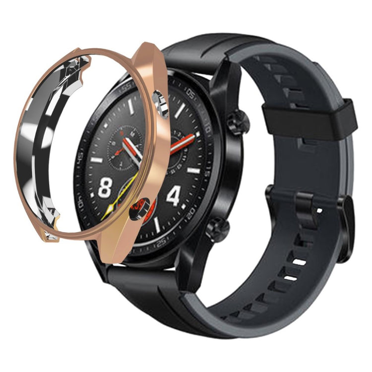 Vildt Godt Huawei Watch GT Cover med Skærmbeskytter i Plastik og Glas - Guld#serie_3