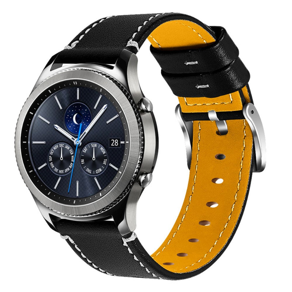  Huawei Watch GT 2e / Huawei Watch GT 2 46mm Ægte læder Rem - Sort#serie_7