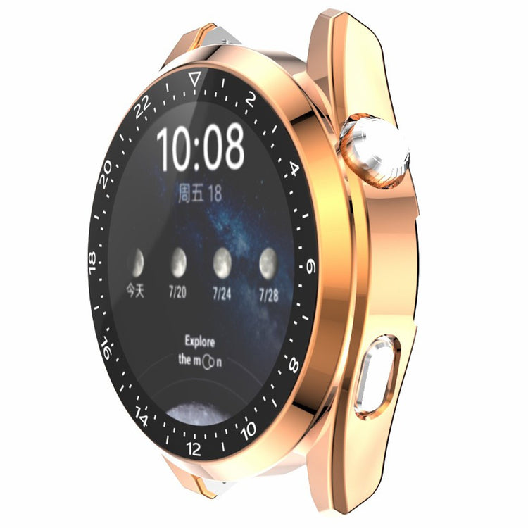 Meget Fint Huawei Watch 3 Pro Cover med Skærmbeskytter i Plastik og Hærdet Glas - Pink#serie_1