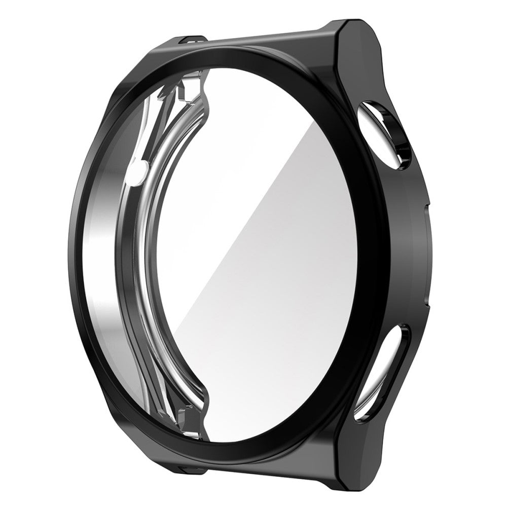 Rigtigt Fint Huawei Watch GT 3 Pro 43mm Cover med Skærmbeskytter i Silikone og Hærdet Glas - Sort#serie_1