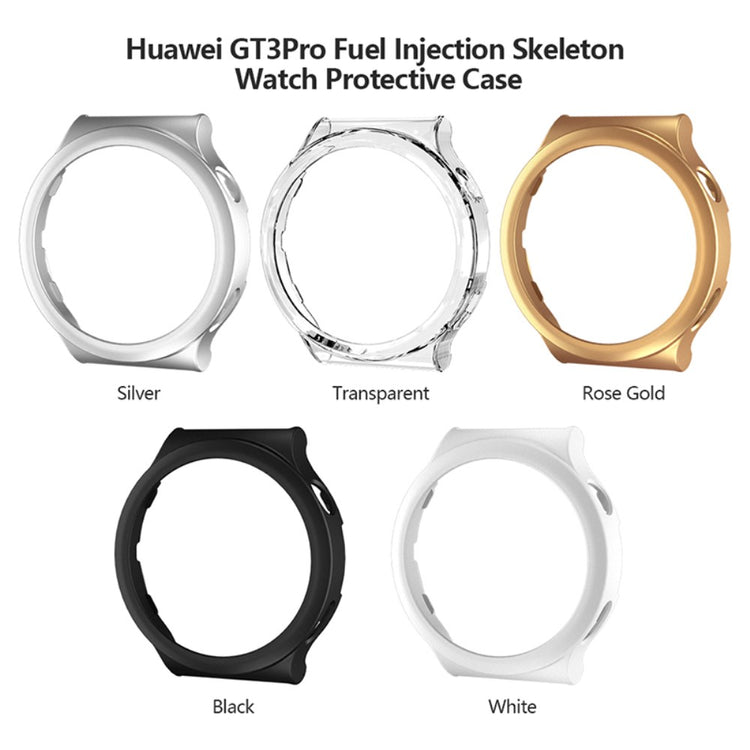 Vildt Godt Huawei Watch GT 3 Pro 43mm Cover med Skærmbeskytter i Hærdet Glas - Sølv#serie_1