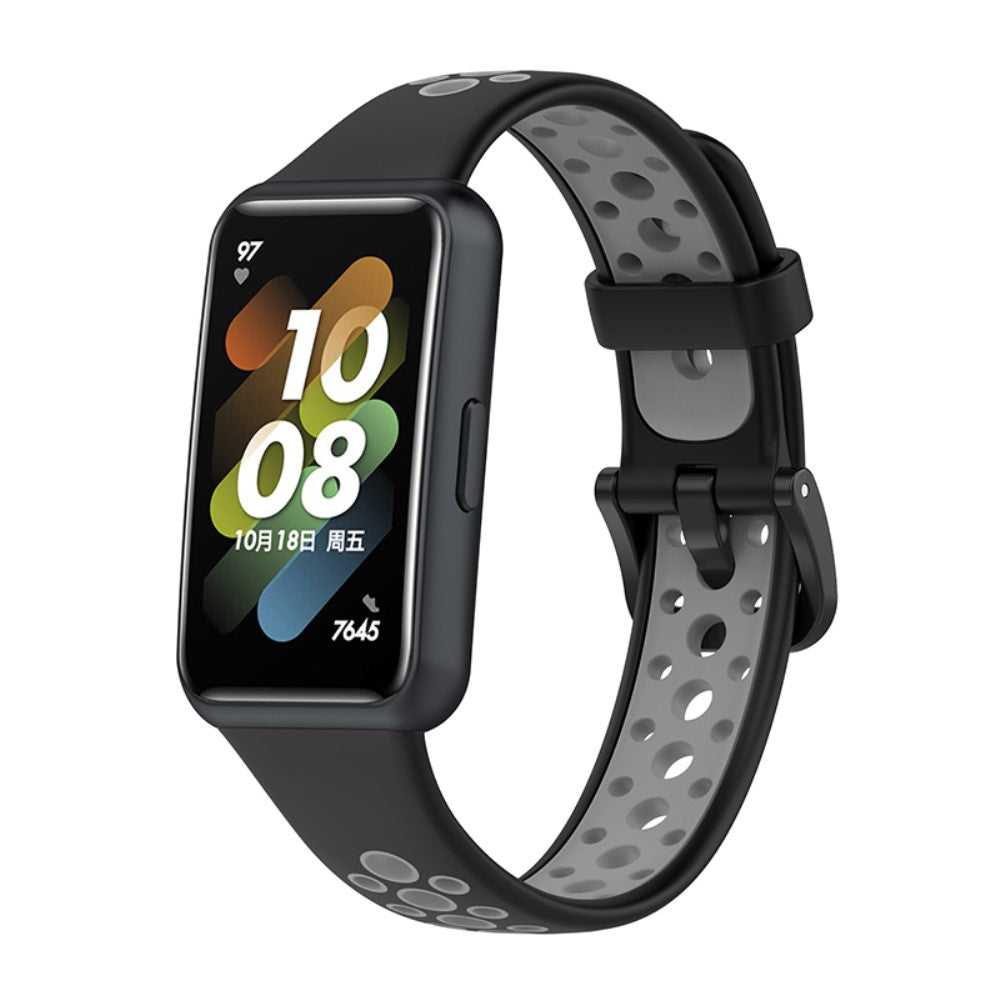 Vildt godt Huawei Band 7 Silikone Rem - Sort#serie_5