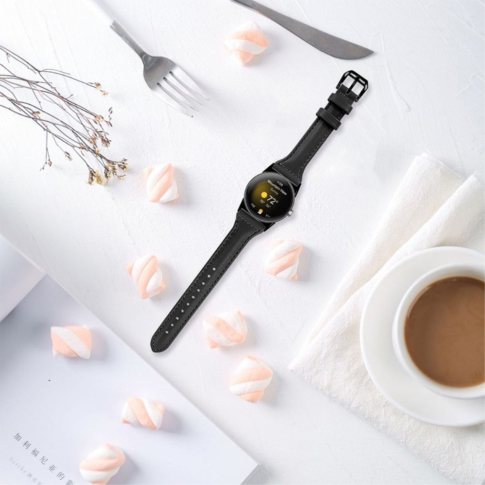 Meget fantastisk Google Pixel Watch Ægte læder Rem - Sort#serie_3