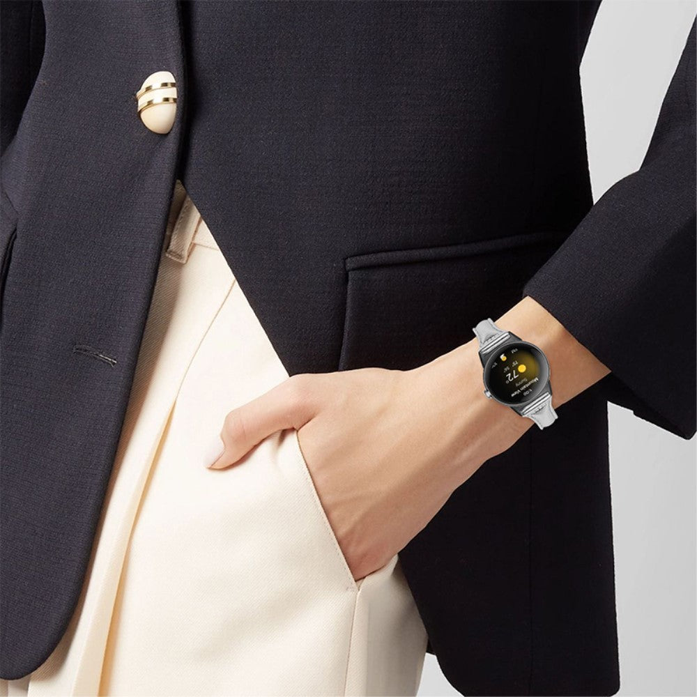 Meget fantastisk Google Pixel Watch Ægte læder Rem - Sølv#serie_6
