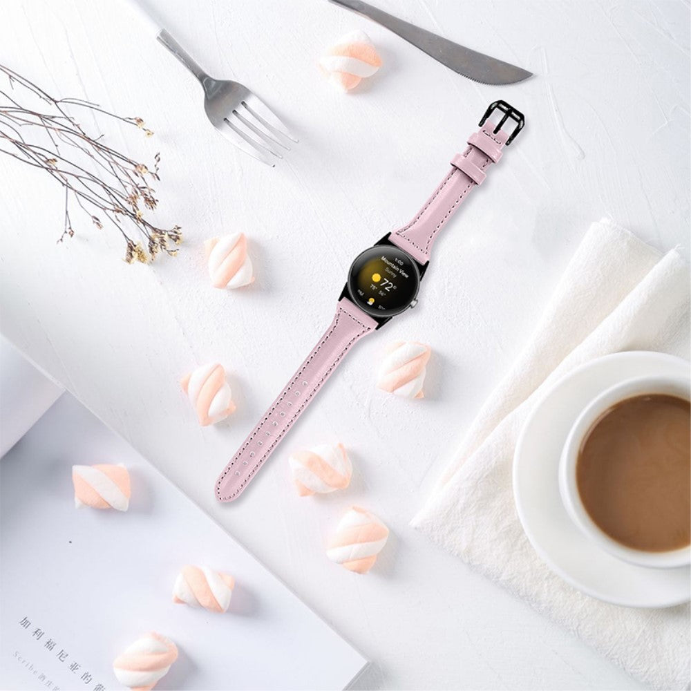 Meget fantastisk Google Pixel Watch Ægte læder Rem - Pink#serie_8