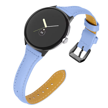 Meget fantastisk Google Pixel Watch Ægte læder Rem - Blå#serie_9