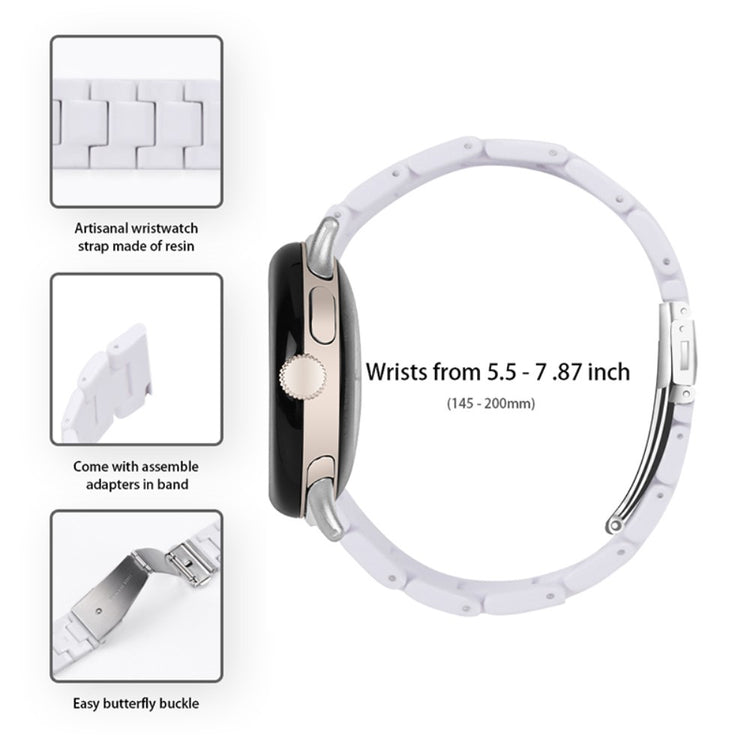 Super pænt Google Pixel Watch Plastik Rem - Hvid#serie_1