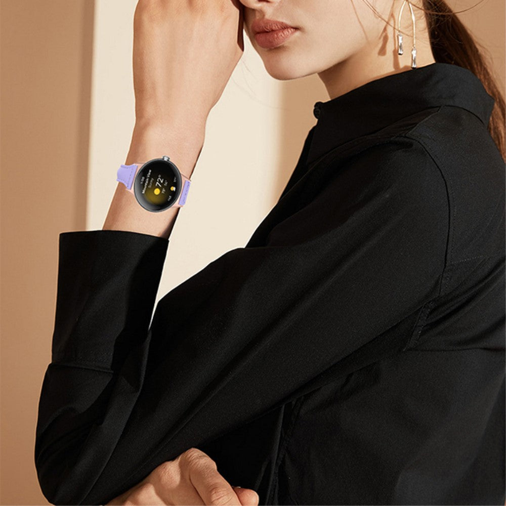 Meget fint Google Pixel Watch Ægte læder Rem - Lilla#serie_10