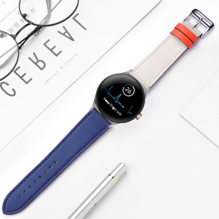 Mega fint Google Pixel Watch Ægte læder Rem - Sølv#serie_10