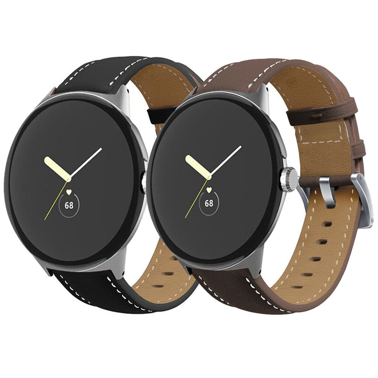 Vildt fantastisk Google Pixel Watch Ægte læder Rem - Brun#serie_2