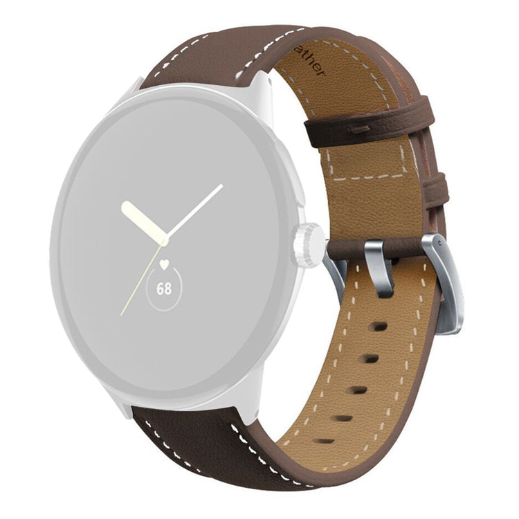 Vildt fantastisk Google Pixel Watch Ægte læder Rem - Brun#serie_4