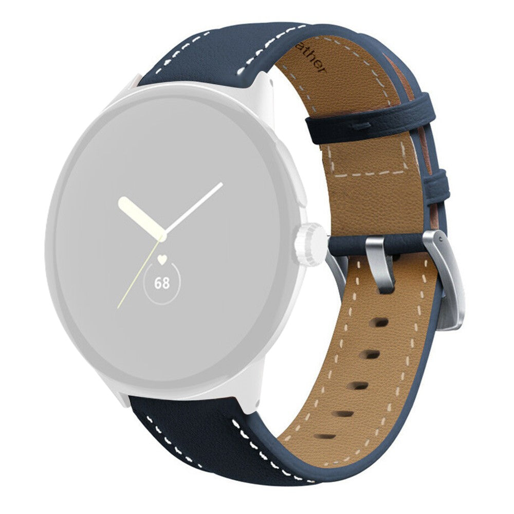 Vildt fantastisk Google Pixel Watch Ægte læder Rem - Blå#serie_5