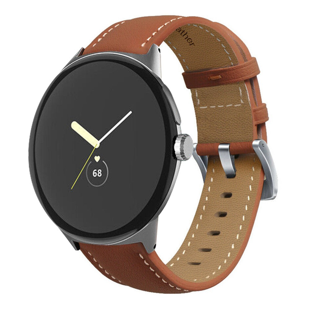 Vildt fantastisk Google Pixel Watch Ægte læder Rem - Brun#serie_8