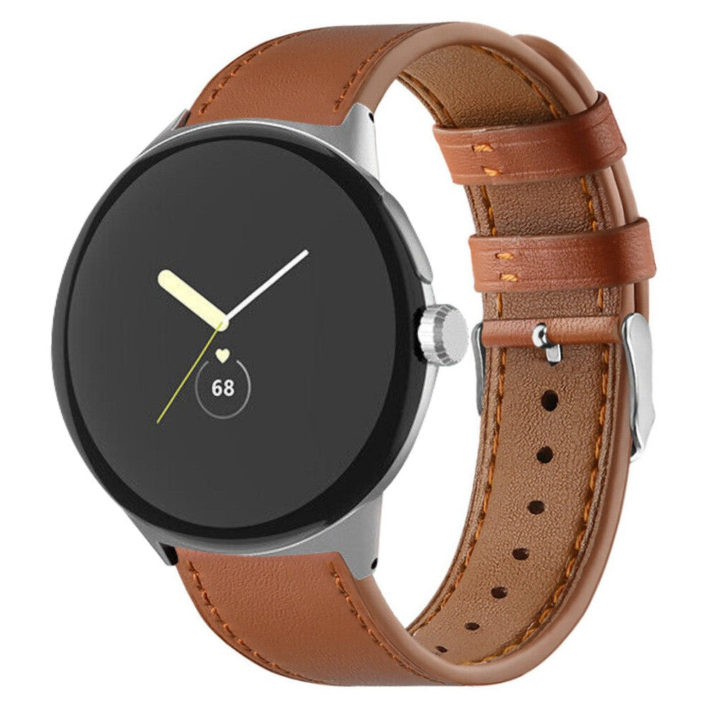 Meget komfortabel Google Pixel Watch Ægte læder Rem - Brun#serie_9