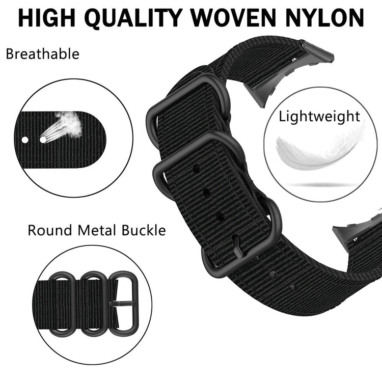 Rigtigt slidstærk Google Pixel Watch Nylon Rem - Sort#serie_1