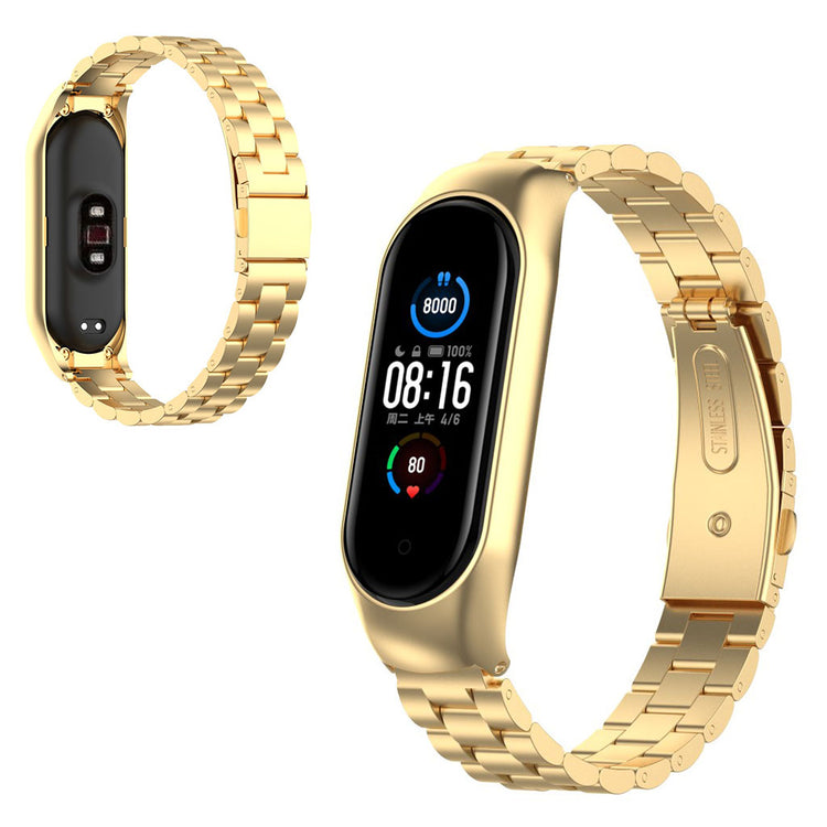 Skøn Xiaomi Mi Smart Band 6 / Xiaomi Mi Band 5 Metal Rem - Guld#serie_2