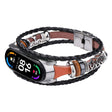 Bardzo Schludny Xiaomi Mi Smart Band 6 / Xiaomi Mi Band 5 Metal I Skóra Syntetyczna Pu Uniwersalne Pasek