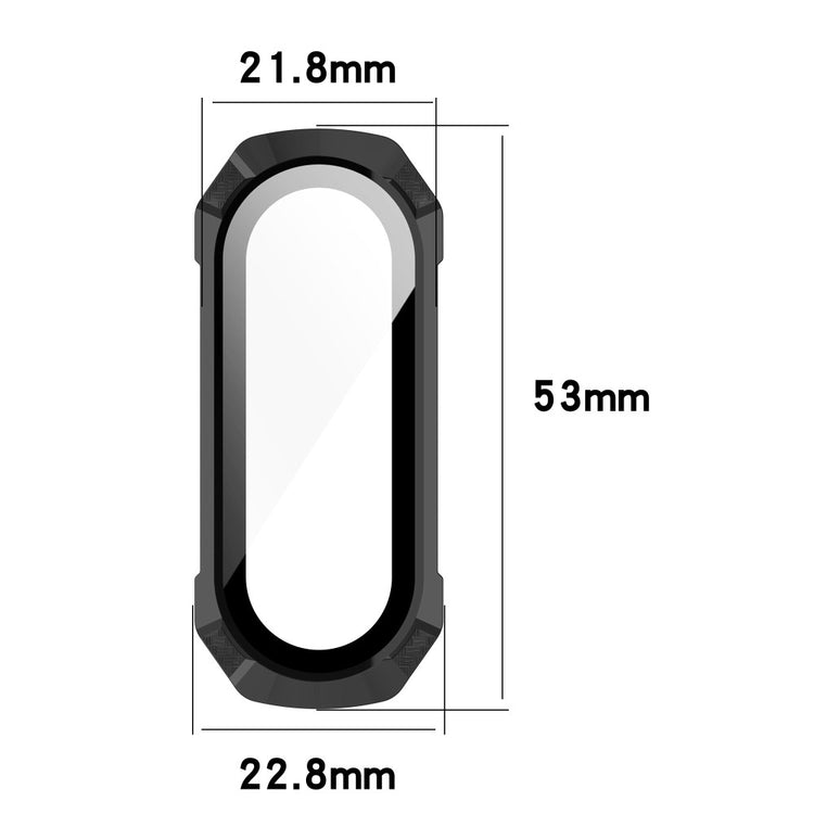Beskyttende Xiaomi Mi Band 7 Cover med Skærmbeskytter i Plastik og Hærdet Glas - Hvid#serie_5