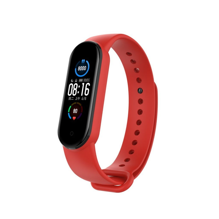 Mega fed Xiaomi Mi Band 5 Silikone Rem - Rød#serie_4