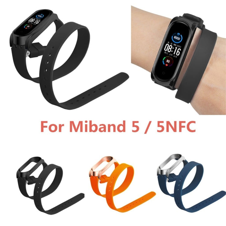 Rigtigt hårdfør Xiaomi Mi Band 5 Silikone Rem - Sort#serie_1